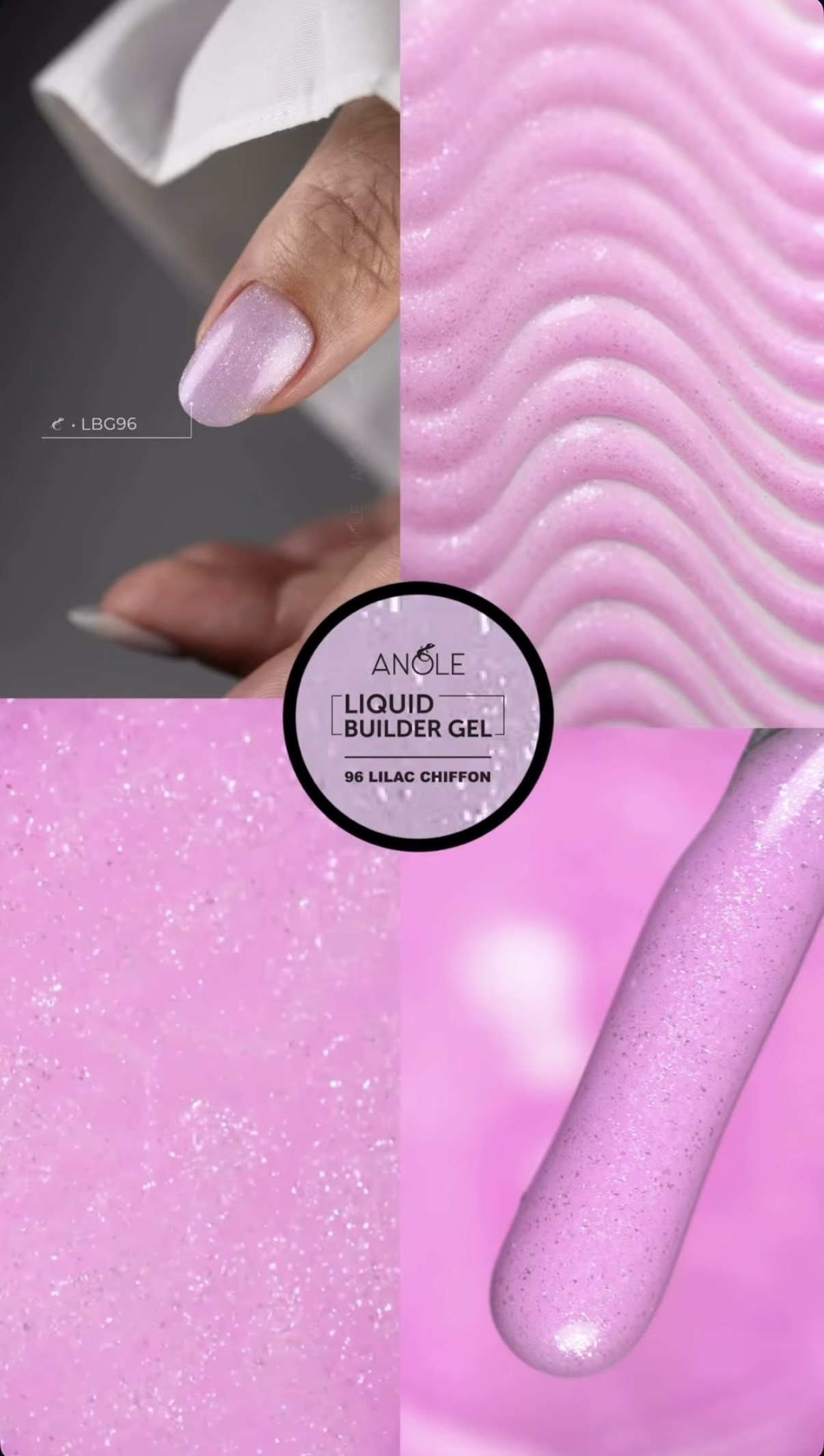 Liquid Builder Gel 96 Lilac Chiffon | ANOLE - Afbeelding 2