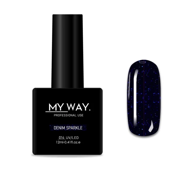 MY WAY Gelpolish 014 - DENIM SPARKLE 12ML.