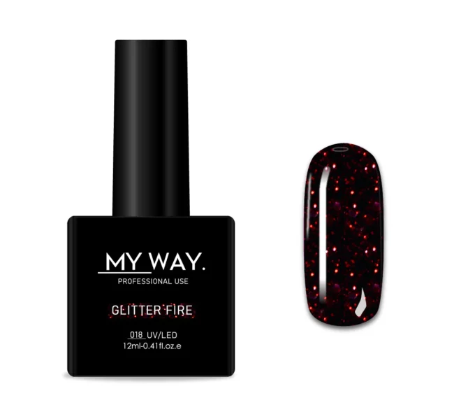 MY WAY Gelpolish 018 - GLITTER FIRE 12ML.